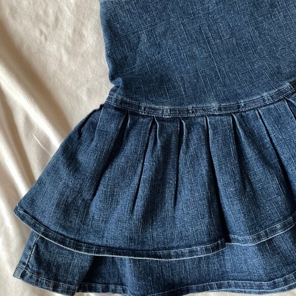Denim Jean Mini Flared Pleated Skirt - Picture 8 of 10